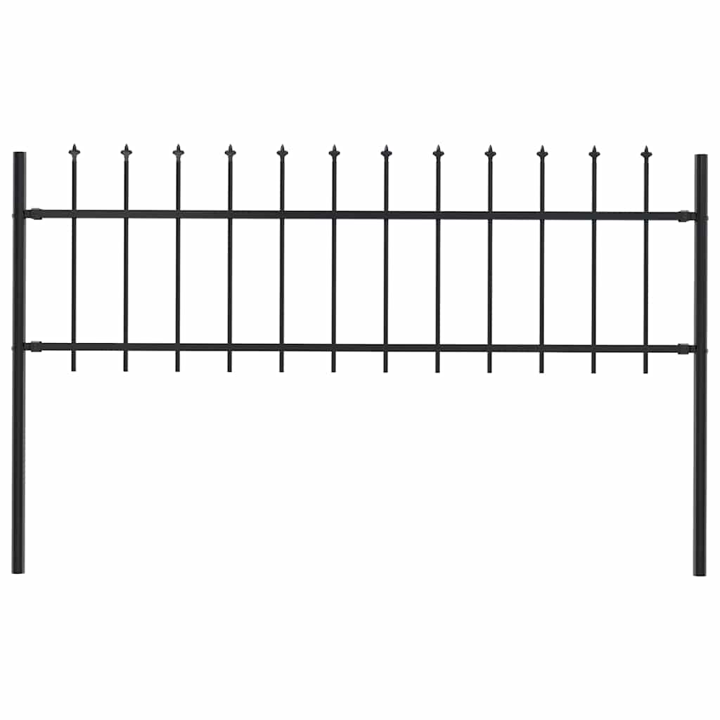 Garden Fence "Woerden" with Spear Top Steel 170x60 cm Black