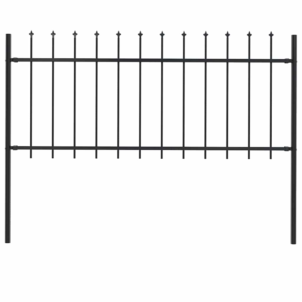 Garden Fence "Woerden" with Spear Top Steel 170x80 cm Black