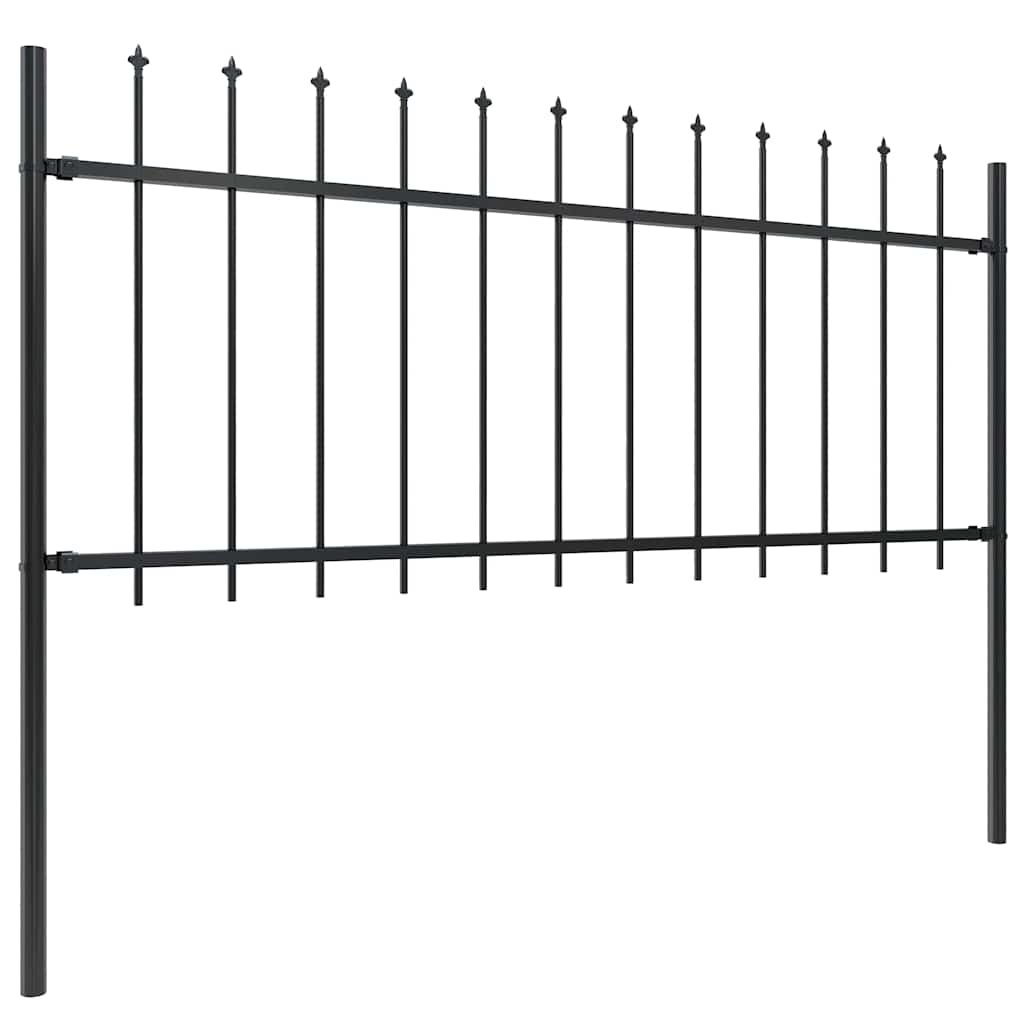 Garden Fence "Woerden" with Spear Top Steel 170x80 cm Black