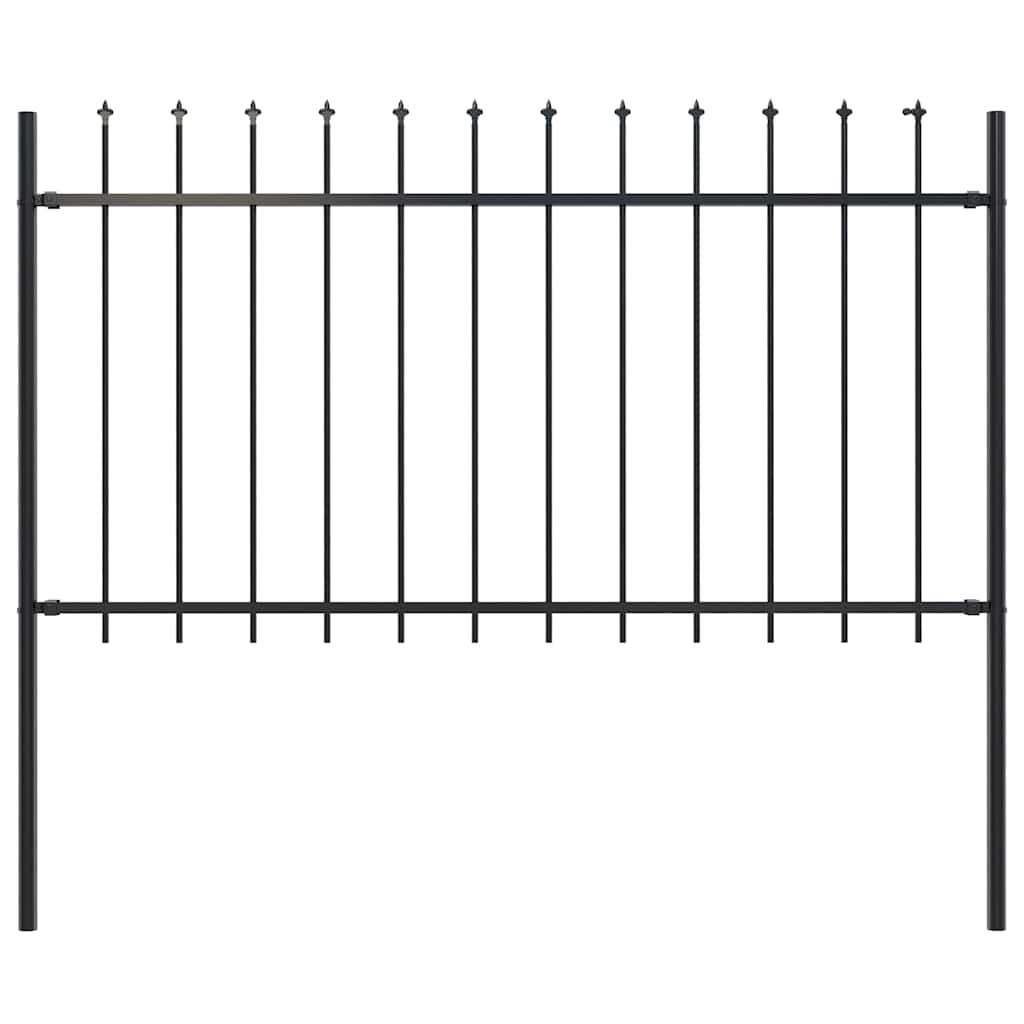 Garden Fence "Woerden" with Spear Top Steel 170x100 cm Black