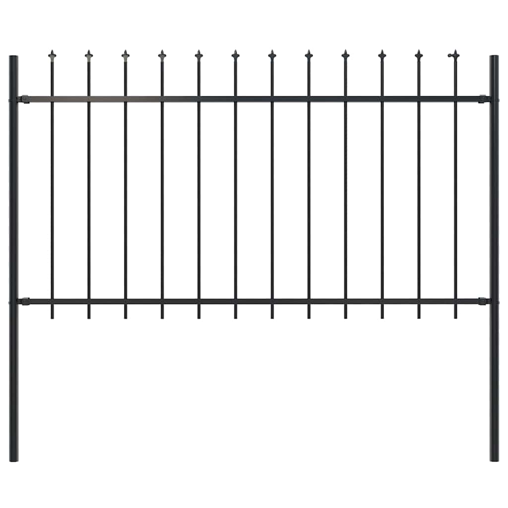 Garden Fence "Woerden" with Spear Top Steel 170x100 cm Black