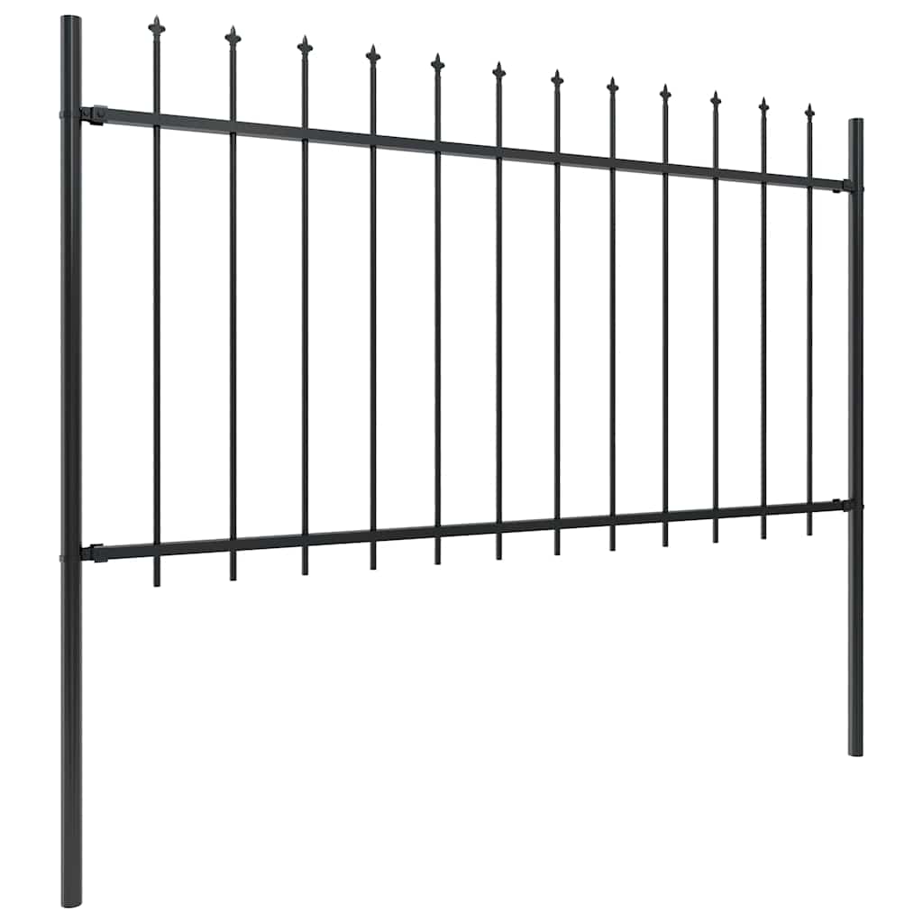 Garden Fence Woerden with Spear Top Steel 181x100 cm Black