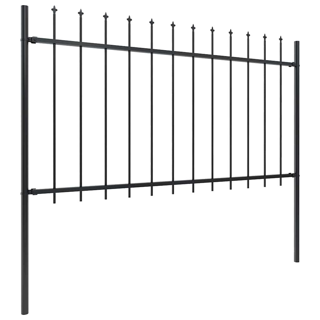 Garden Fence "Woerden" with Spear Top Steel 170x100 cm Black