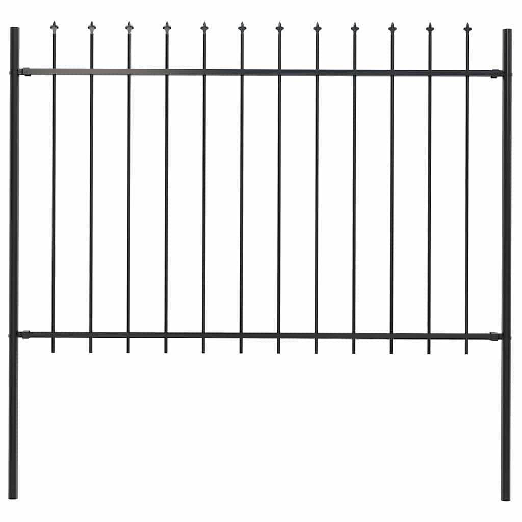 Garden Fence "Woerden" with Spear Top Steel 170x120 cm Black
