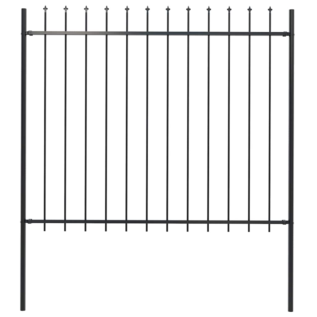Garden Fence "Woerden" with Spear Top Steel 170x150 cm Black