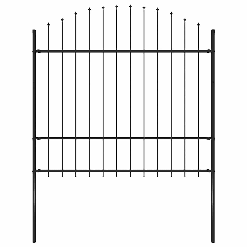 Garden Fence "Woerden" with Spear Top Steel 170x175 cm Black