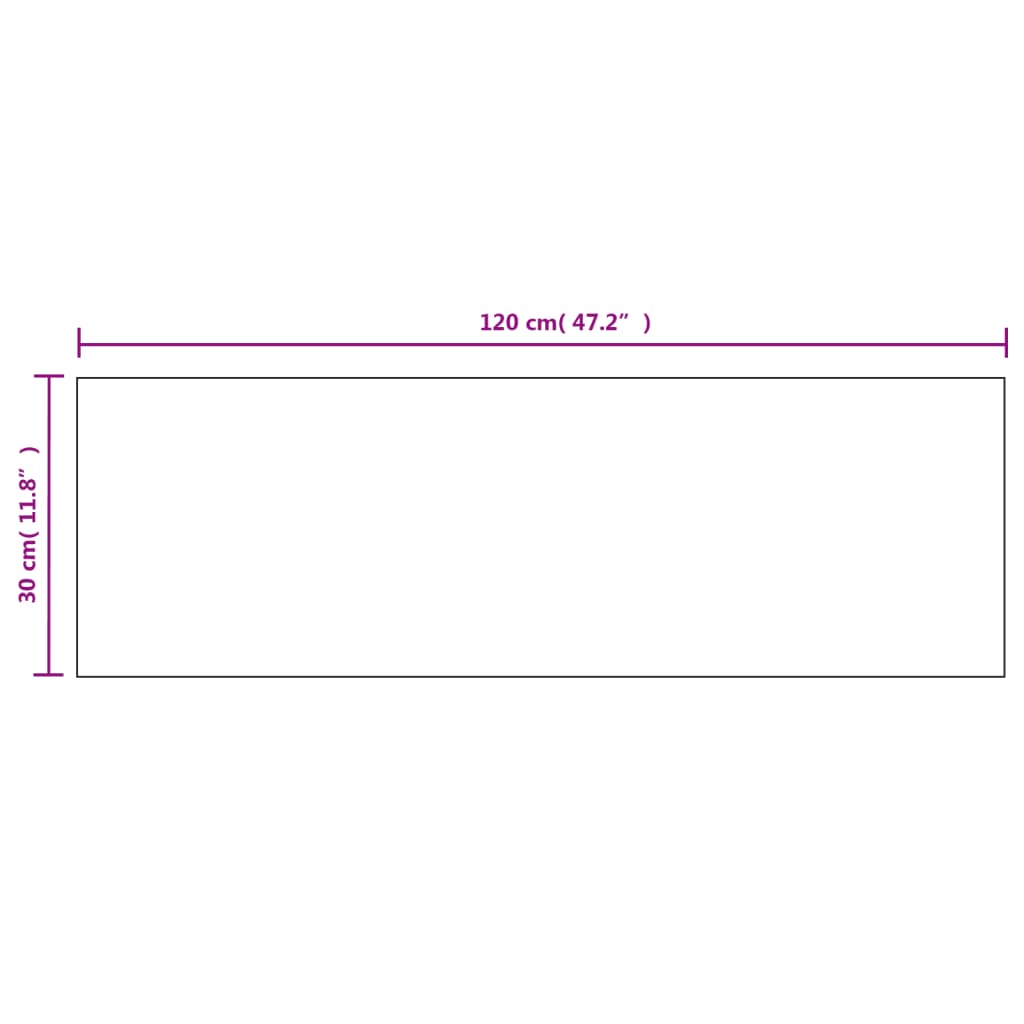 Frameless Mirror 120x30 cm Glass