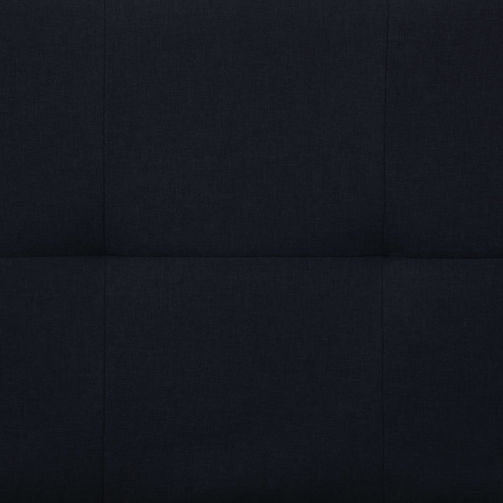 Sofa Bed with Two Pillows Black Polyester