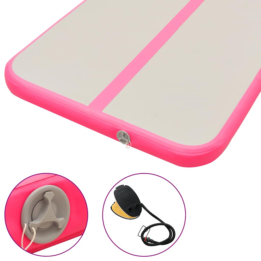 Inflatable Gymnastics Mat with Pump 500x100x10 cm PVC Pink