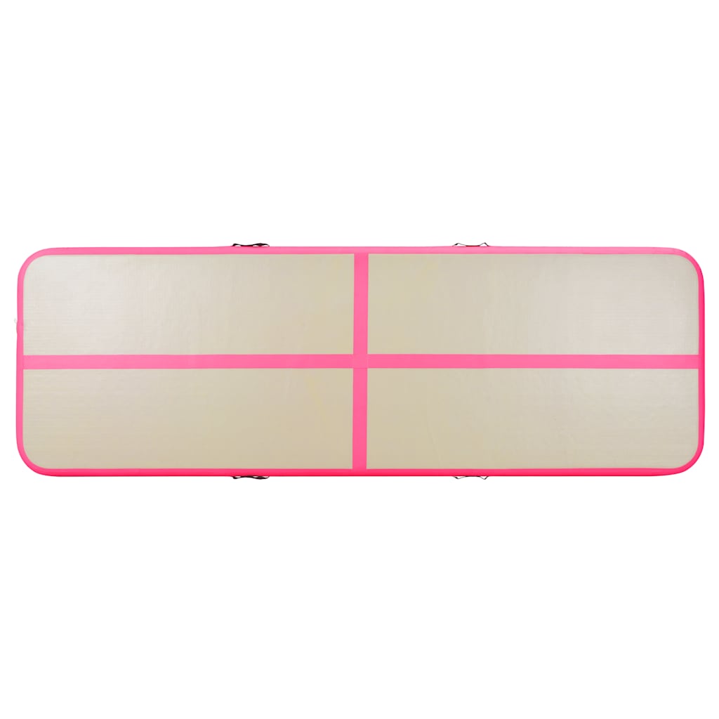 Inflatable Gymnastics Mat with Pump 600x100x10 cm PVC Pink