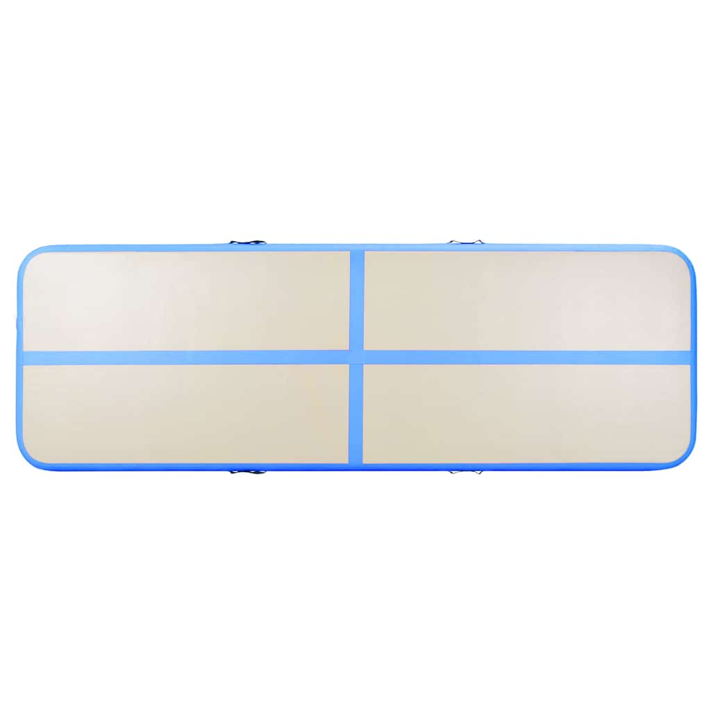 Inflatable Gymnastics Mat with Pump 600x100x10 cm PVC Blue