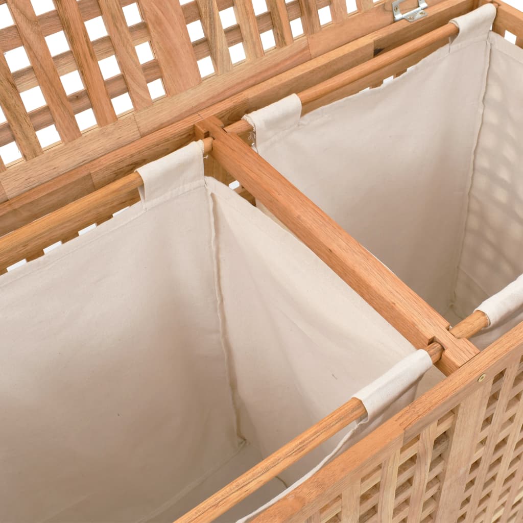 Laundry Bin 87.5x46x67 Cm Solid Walnut Wood