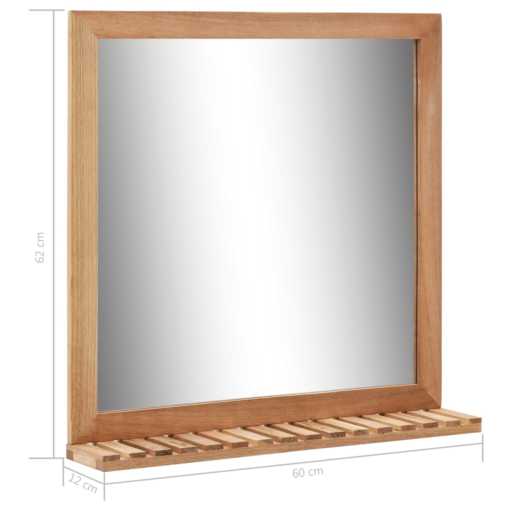 Bathroom Mirror 60x12x62 cm Solid Walnut Wood