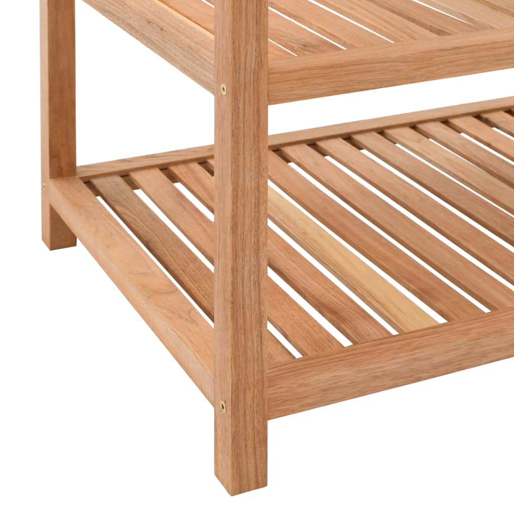 Bathroom Shelf Solid Walnut Wood 65x40x55 Cm