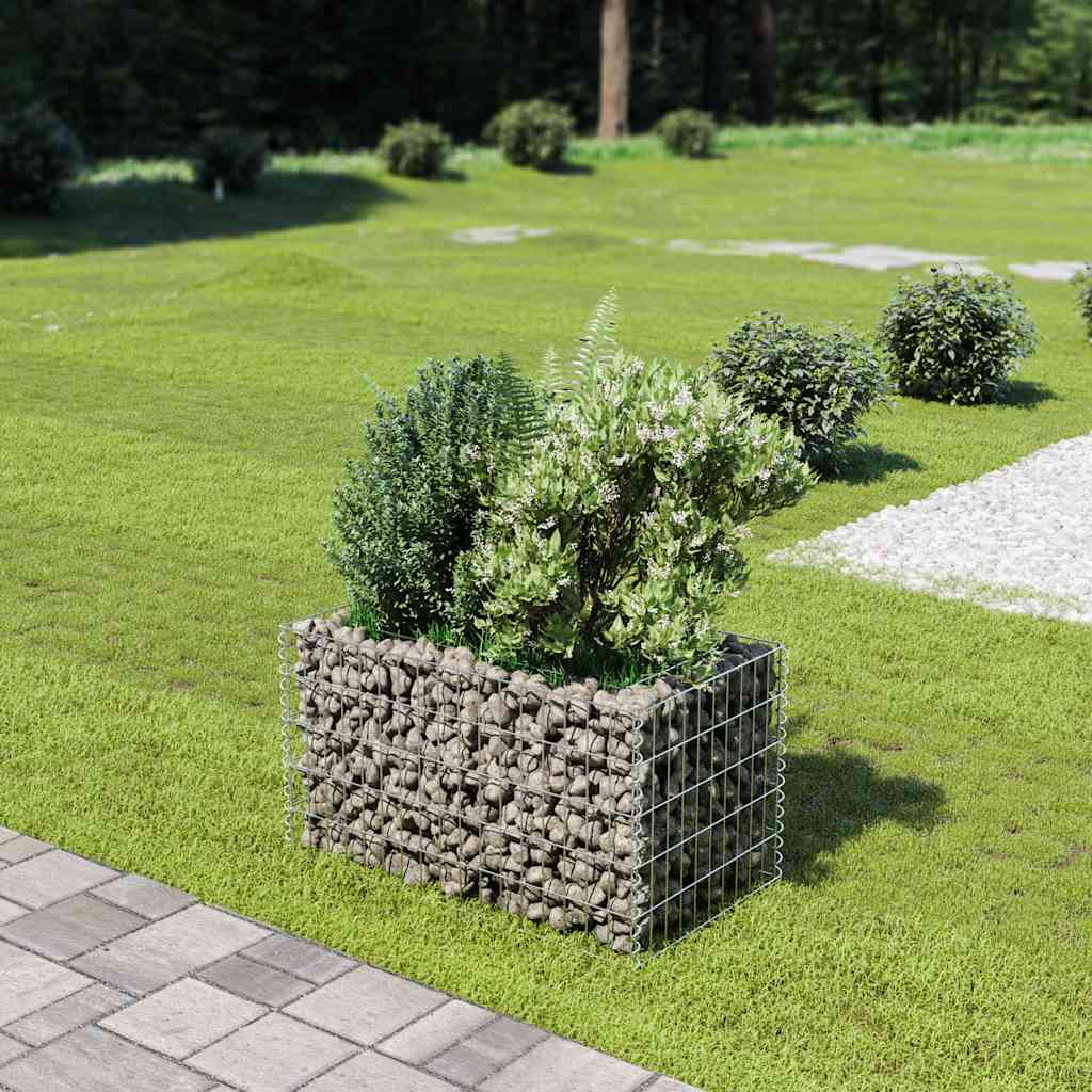 Gabion Raised Bed Galvanised Steel 90x50x50 cm