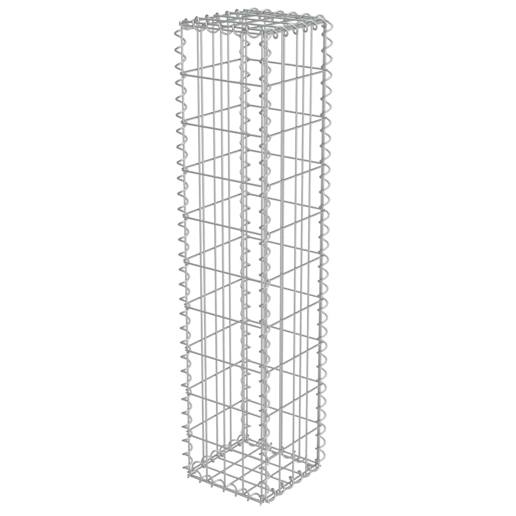 Gabion Wall with Covers Galvanised Steel 20x20x100 cm