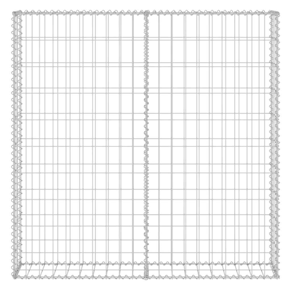 Gabion Wall with Covers Galvanised Steel 80x20x100 cm