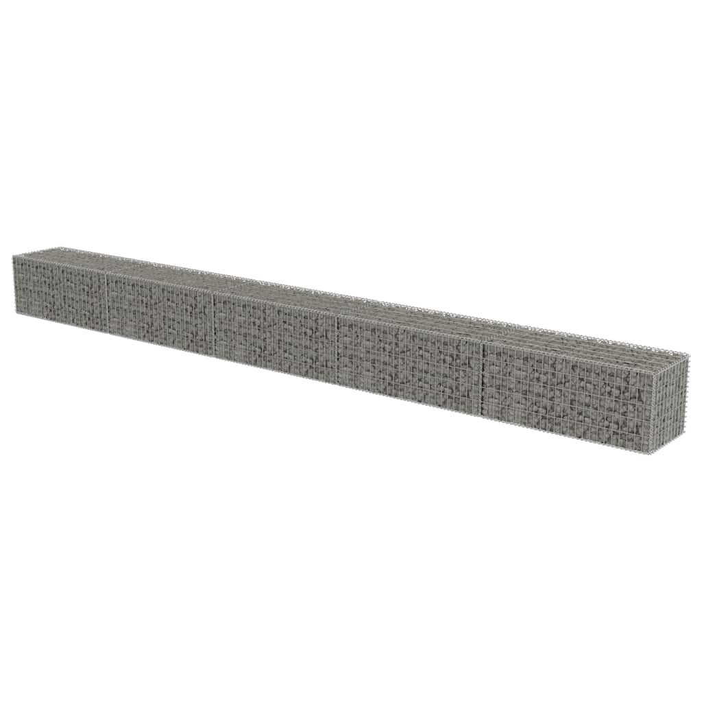 Gabion Wall with Covers Galvanised Steel 600x50x50 cm