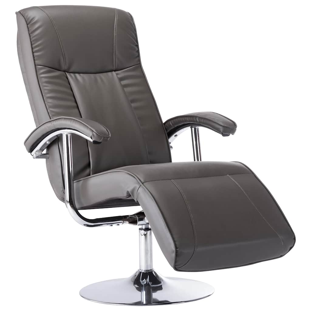 TV Armchair Grey Faux Leather