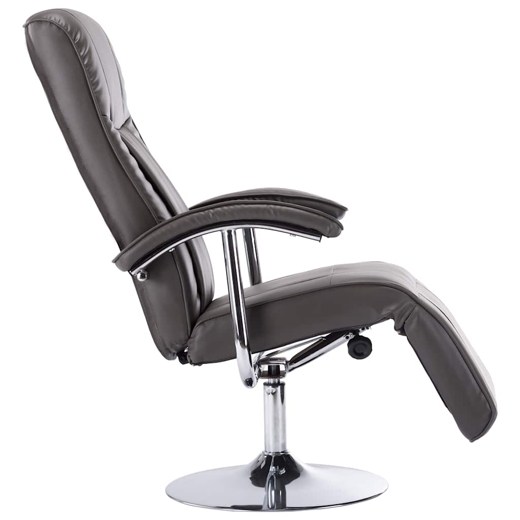 TV Armchair Grey Faux Leather