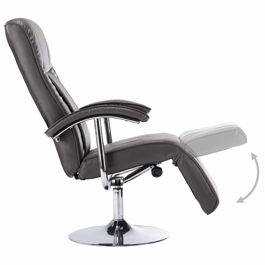 TV Armchair Grey Faux Leather