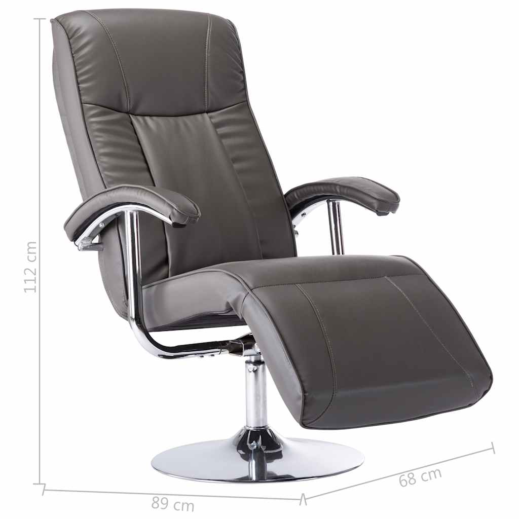 TV Armchair Grey Faux Leather