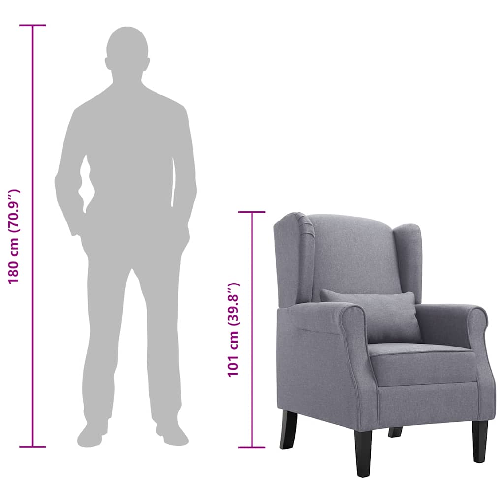 Armchair Dark Grey Fabric