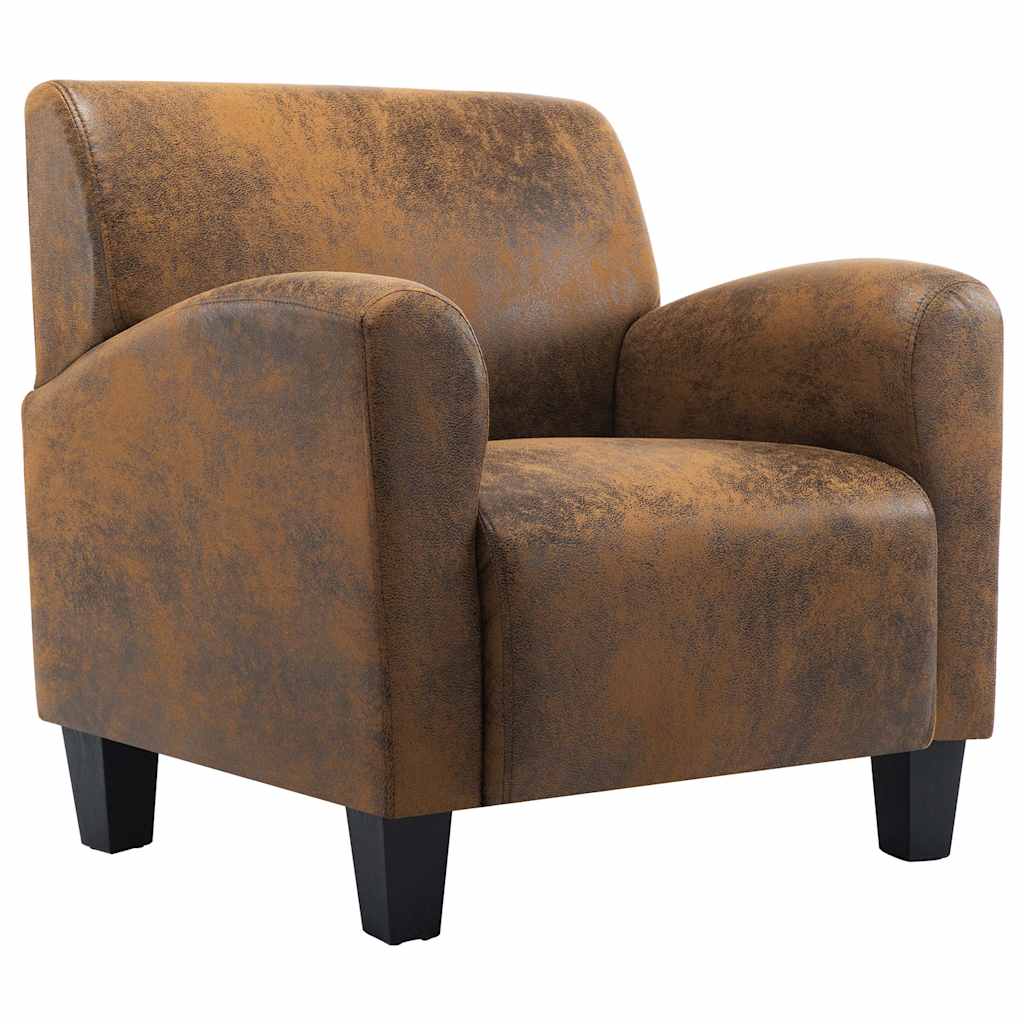Sofa Chair Brown 70x69x72 cm Faux Suede Leather