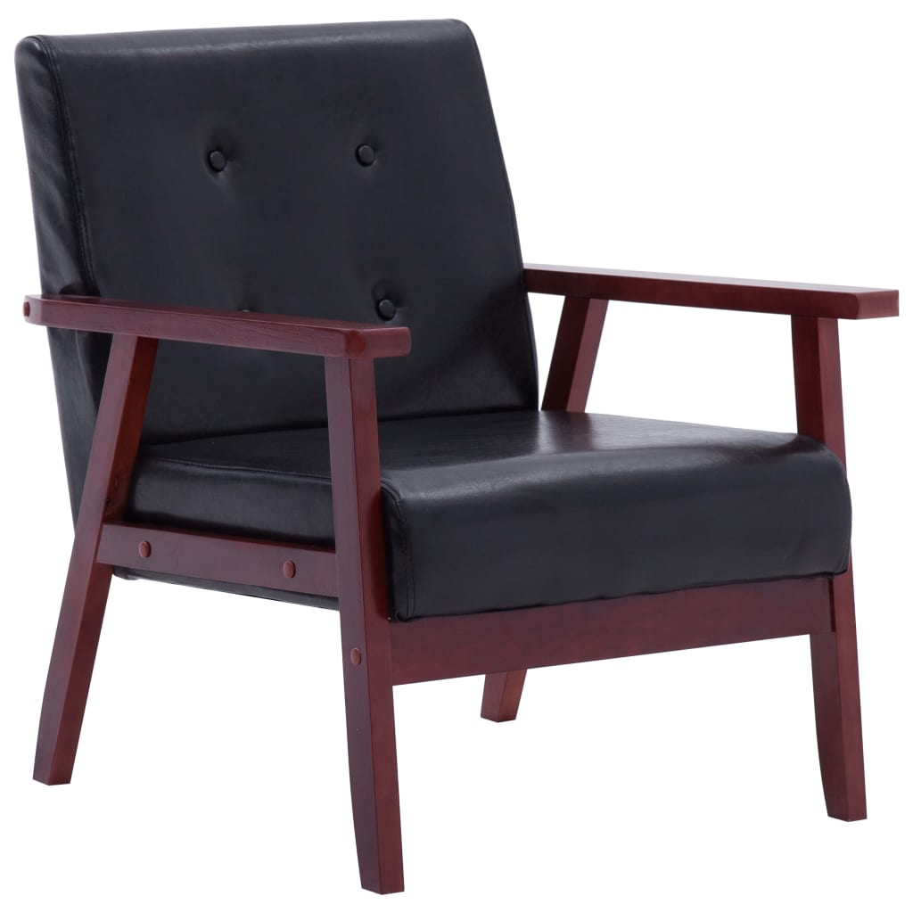 Armchair Black Faux Leather