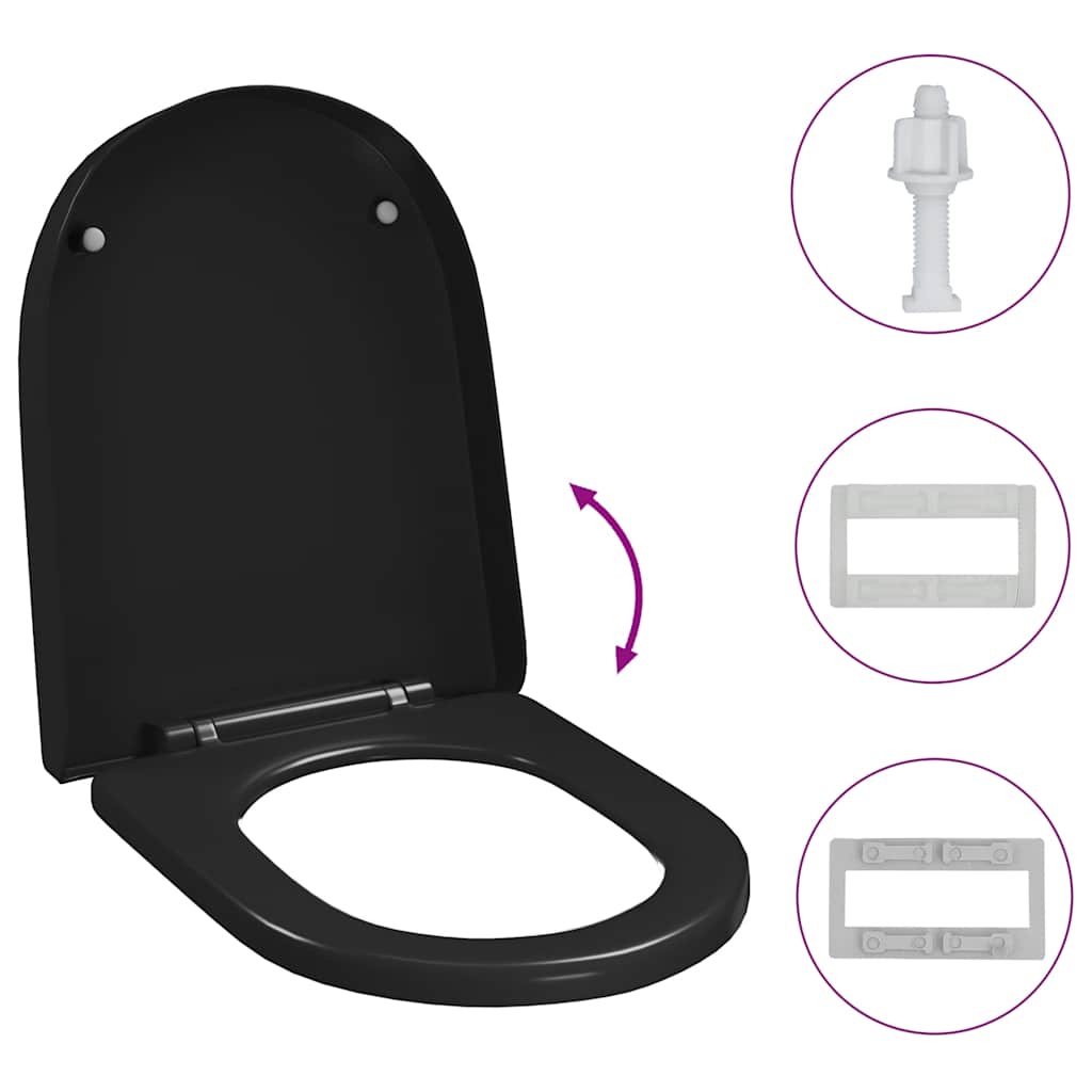 Soft-close Toilet Seat with Quick-release Design Black