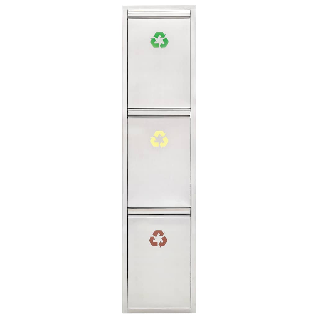 Recycle Dustbin Silver Stainless Steel 24 L