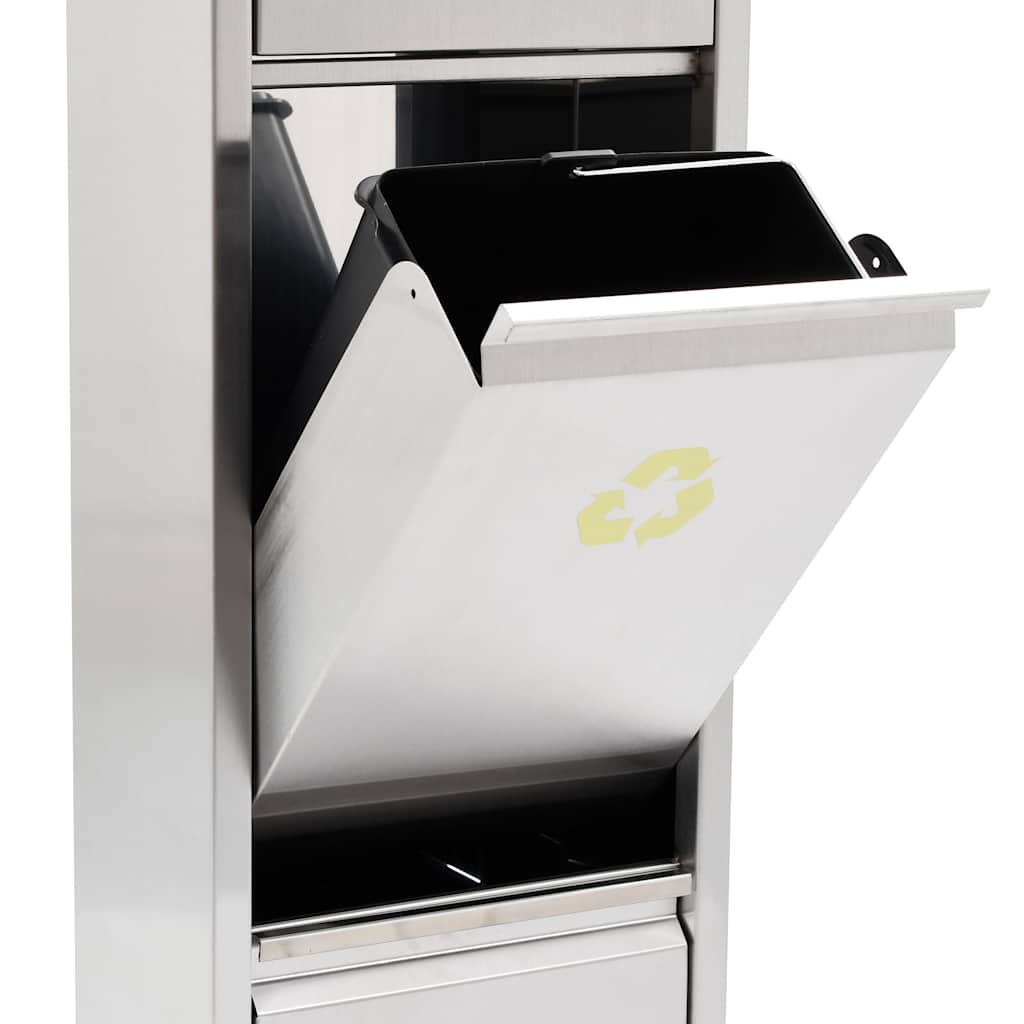 Recycle Dustbin Silver Stainless Steel 24 L