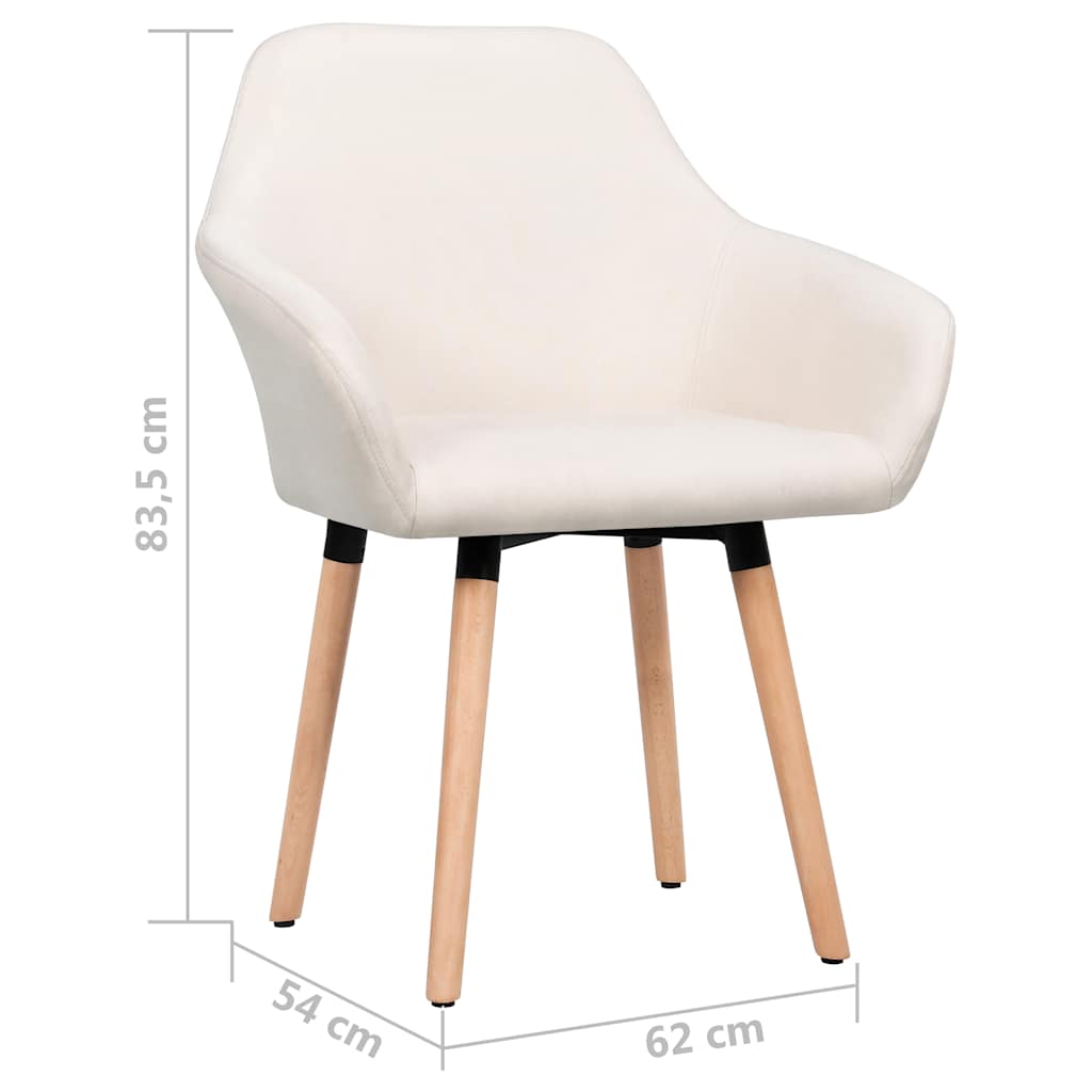 Dining Chairs 2 pcs Cream Fabric