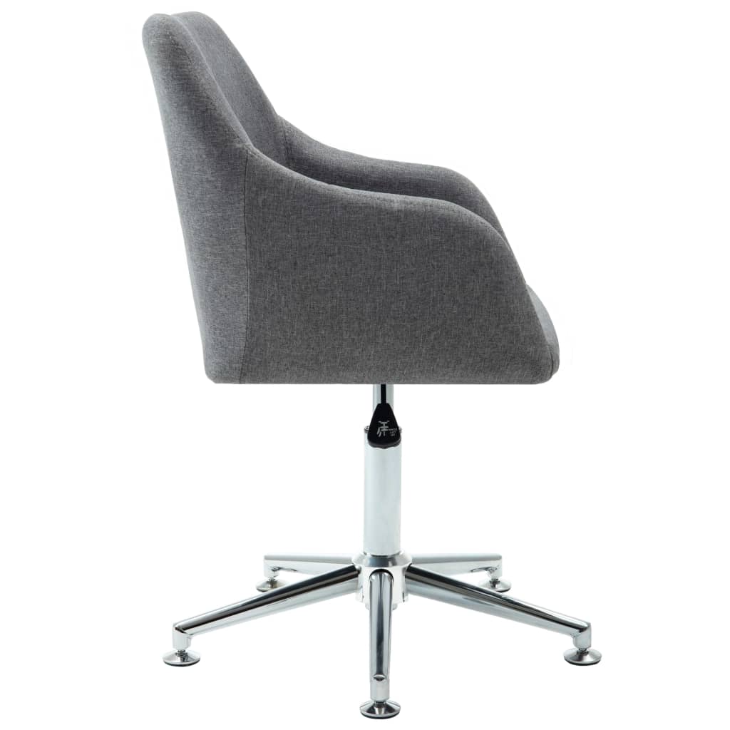 Swivel Dining Chair Light Grey Fabric