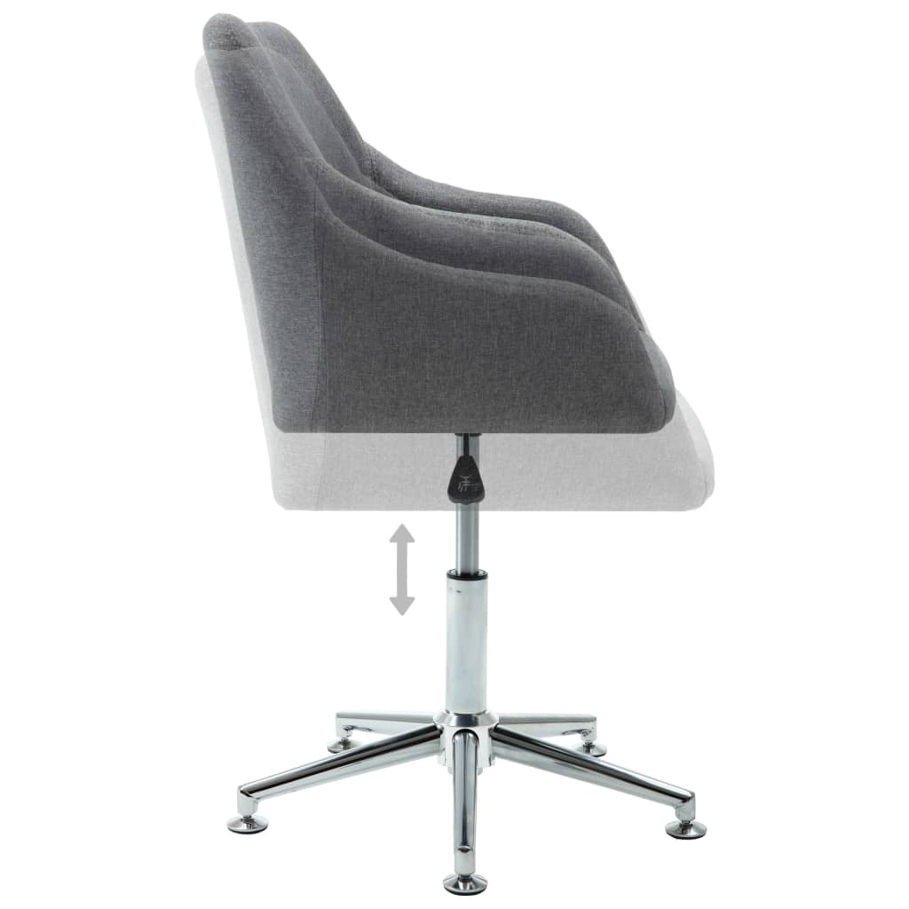 Swivel Dining Chair Light Grey Fabric