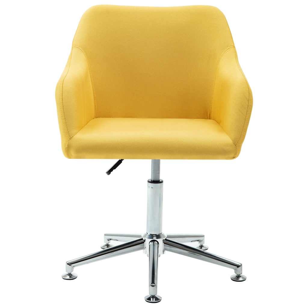 Swivel Dining Chair Yellow Fabric