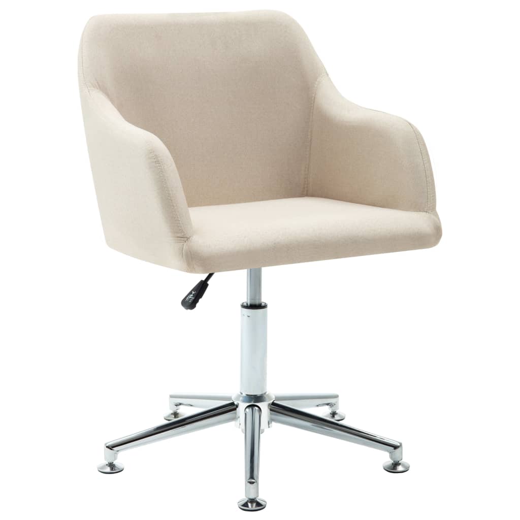 Swivel Dining Chairs 2 pcs Cream Fabric