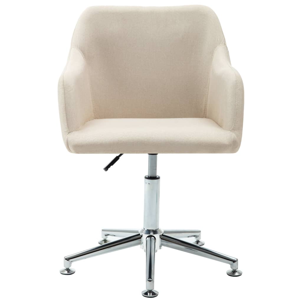 Swivel Dining Chairs 2 pcs Cream Fabric