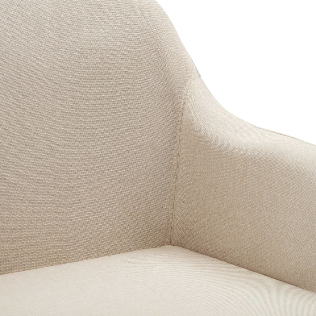 Swivel Dining Chairs 2 pcs Cream Fabric