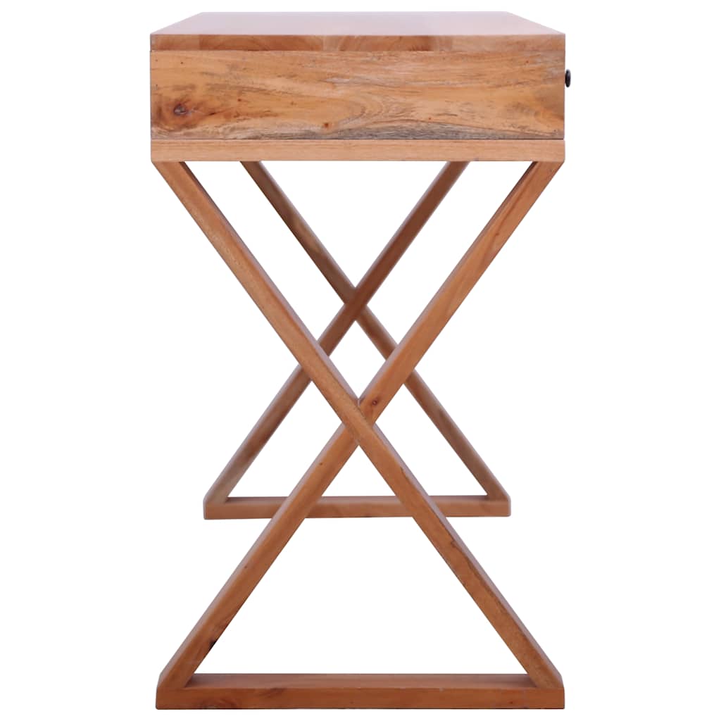Computer Desk Natural 132x47x77 cm Solid Mahogany Wood