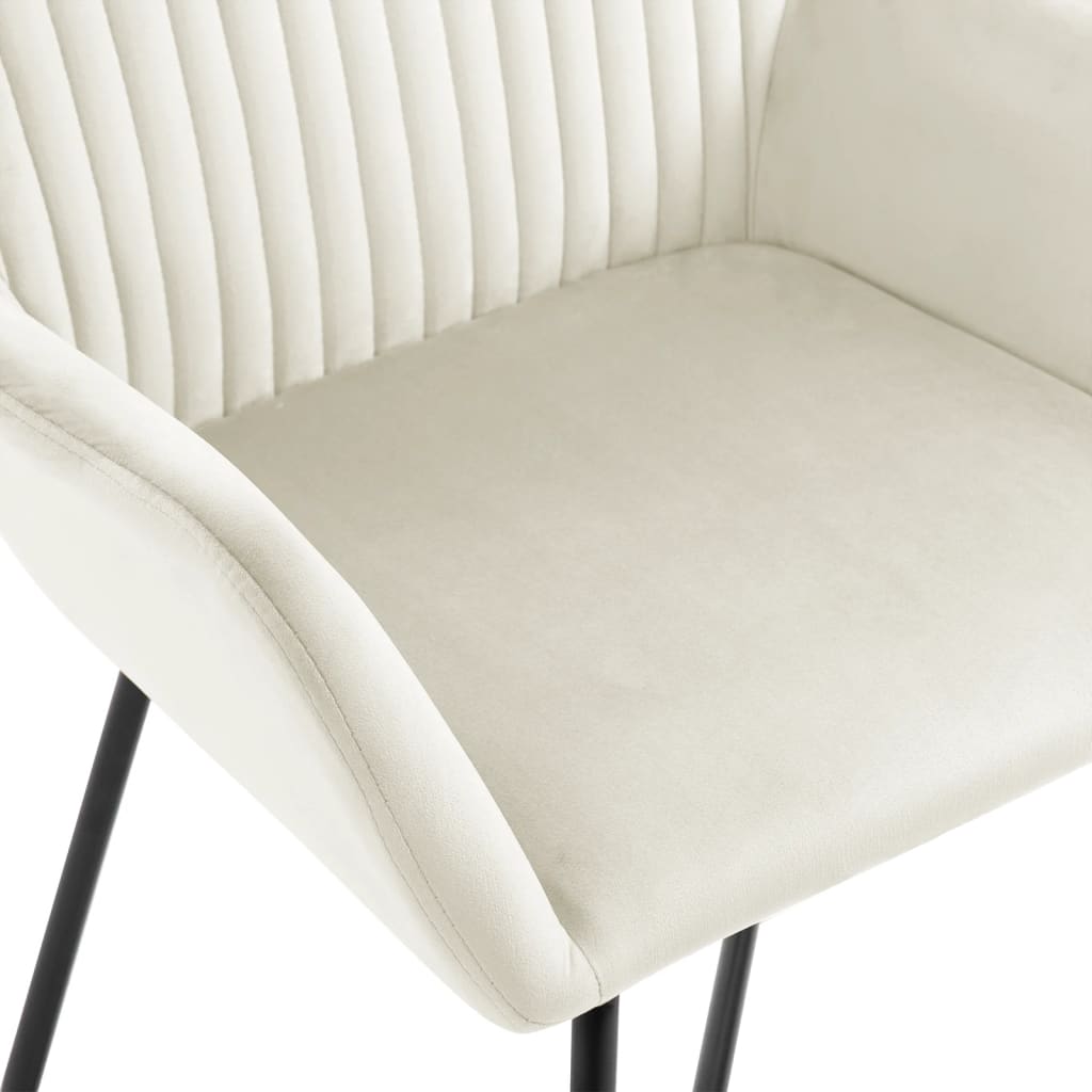 Dining Chairs 2 pcs Cream Velvet