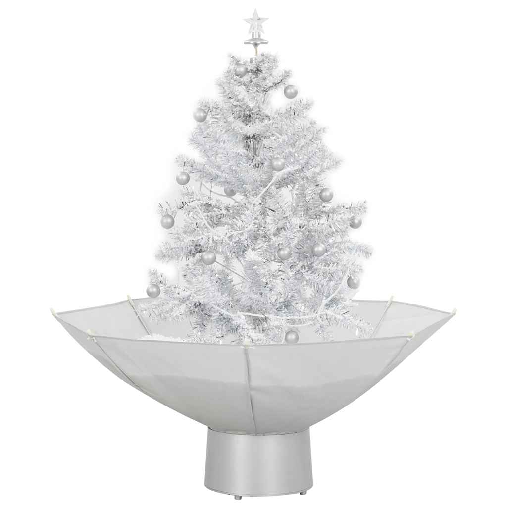 Snowing Christmas Tree with Umbrella Base White 75 cm