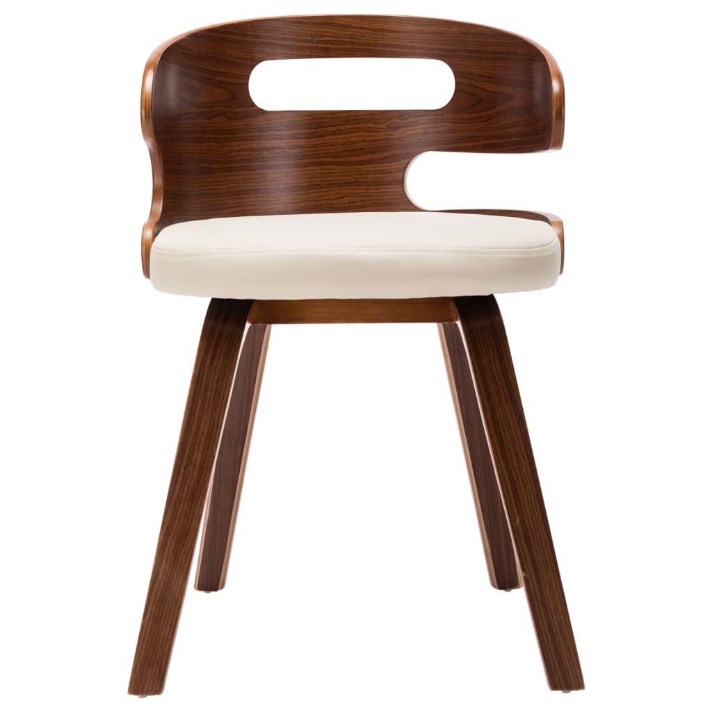 Dining Chairs 2 pcs Cream Bent Wood and Faux Leather