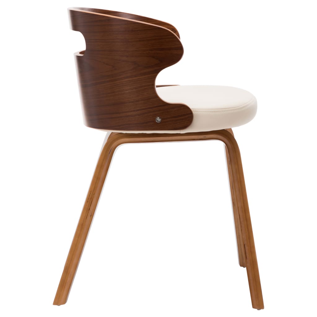 Dining Chairs 2 pcs Cream Bent Wood and Faux Leather