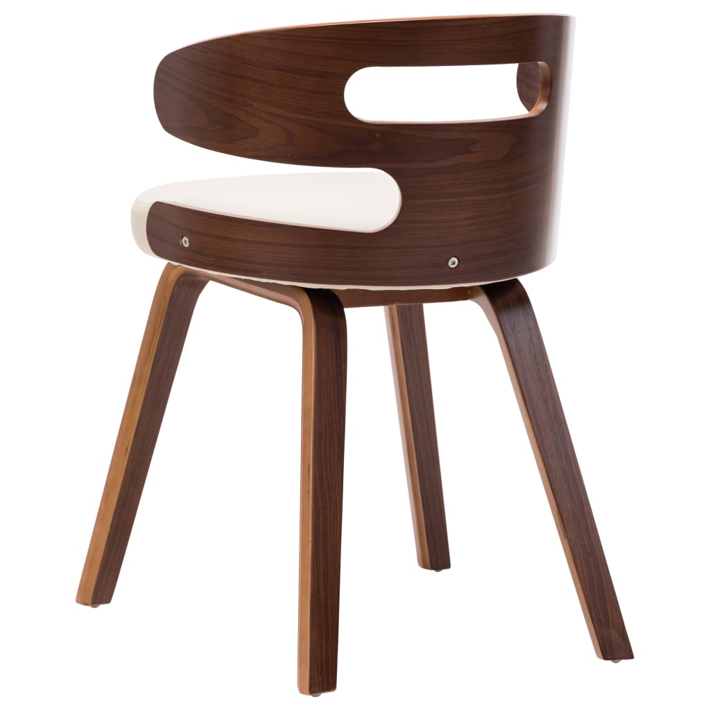 Dining Chairs 2 pcs Cream Bent Wood and Faux Leather
