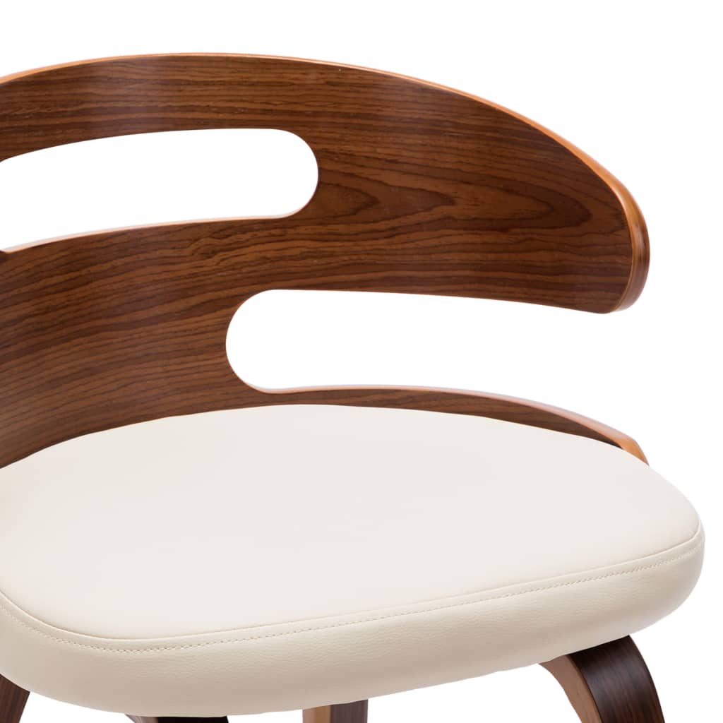 Dining Chairs 2 pcs Cream Bent Wood and Faux Leather