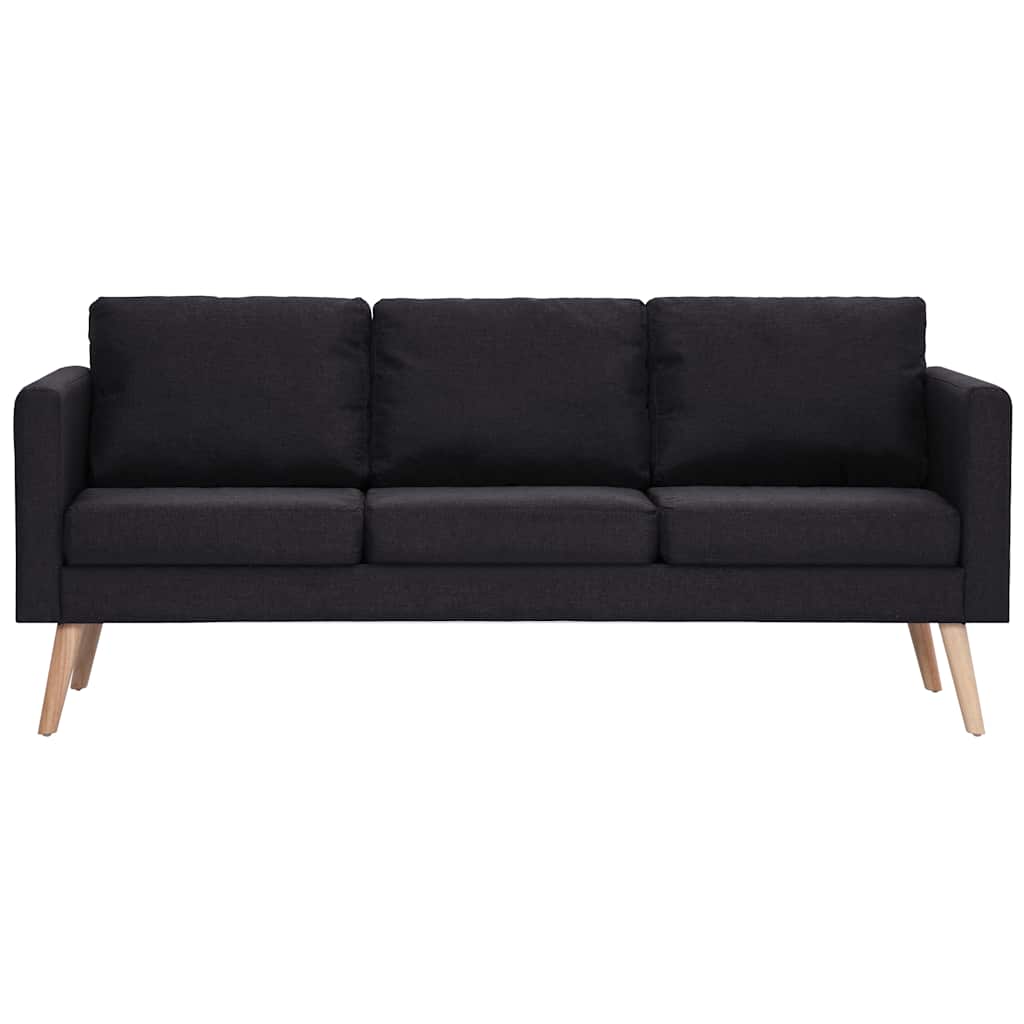 2 Piece Sofa Set Fabric Black