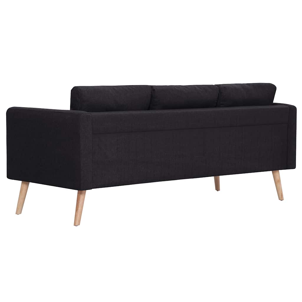 2 Piece Sofa Set Fabric Black