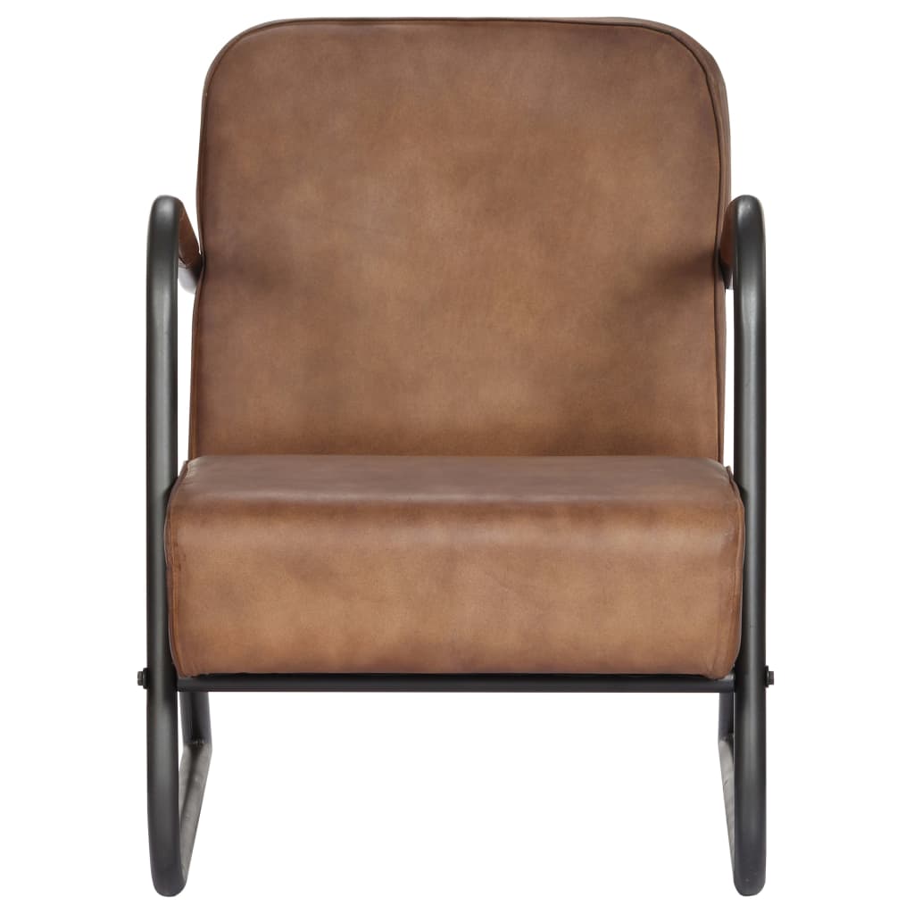 Relax Armchair Light Brown Real Leather