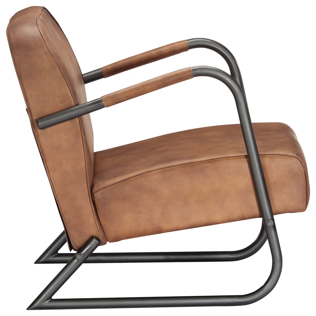 Relax Armchair Light Brown Real Leather